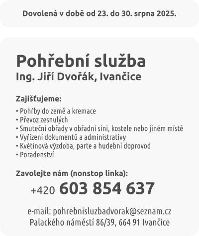 Pohřební služba Dvořák Ivančice